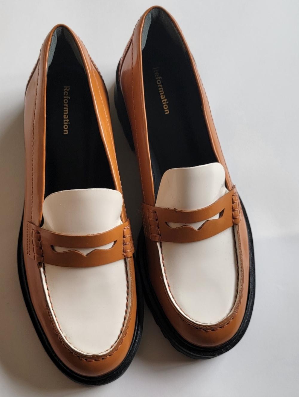NEW Reformation Agathea chunky leather loafers -- See Note - Picture 3 of 10